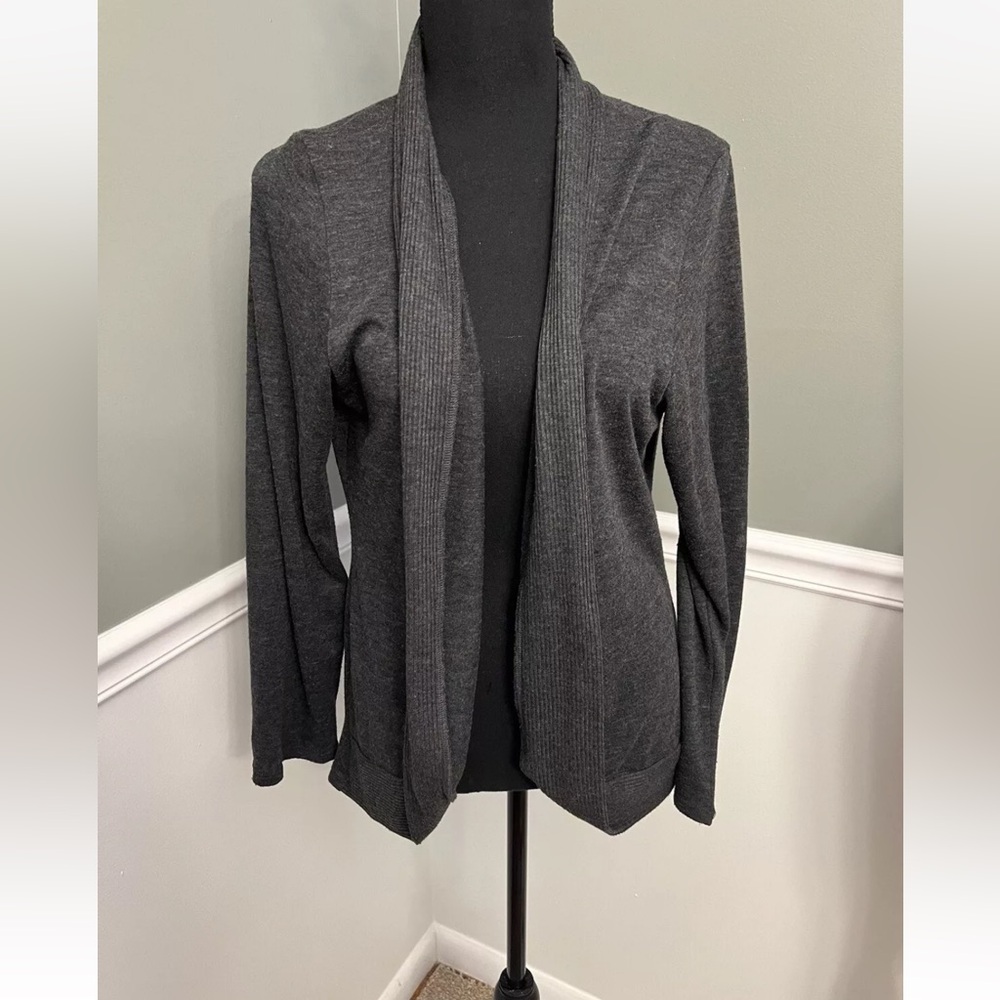 Grey JKLA California Women's Open Front Cardigan Long Sleeve Stretch XL